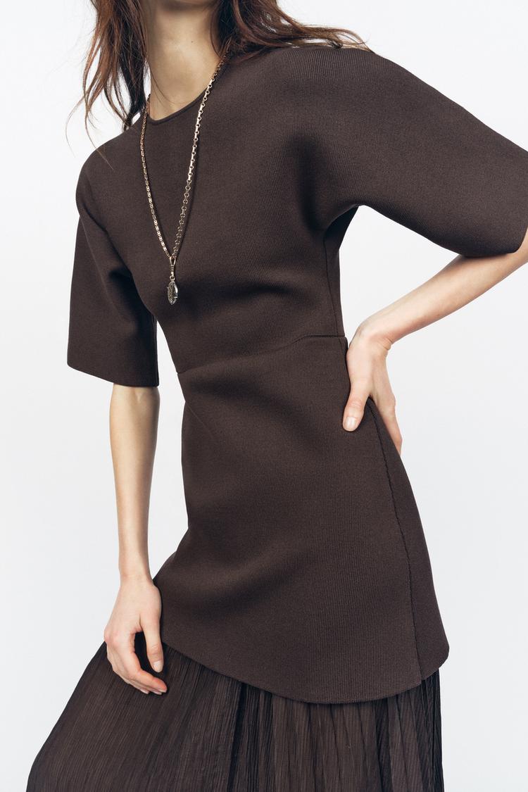 Nola | Knit & Mesh Layered Dress | Effortless Textural Contrast
