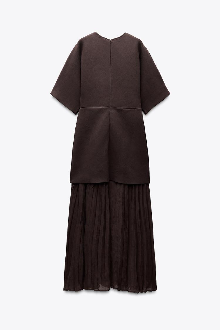Nola | Knit & Mesh Layered Dress | Effortless Textural Contrast
