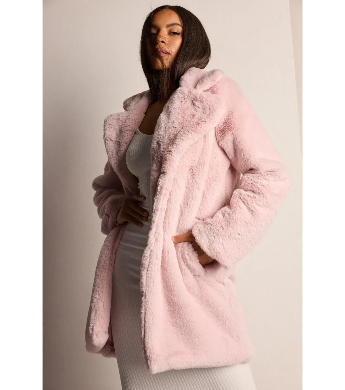 Mira | Longline Faux Fur Coat