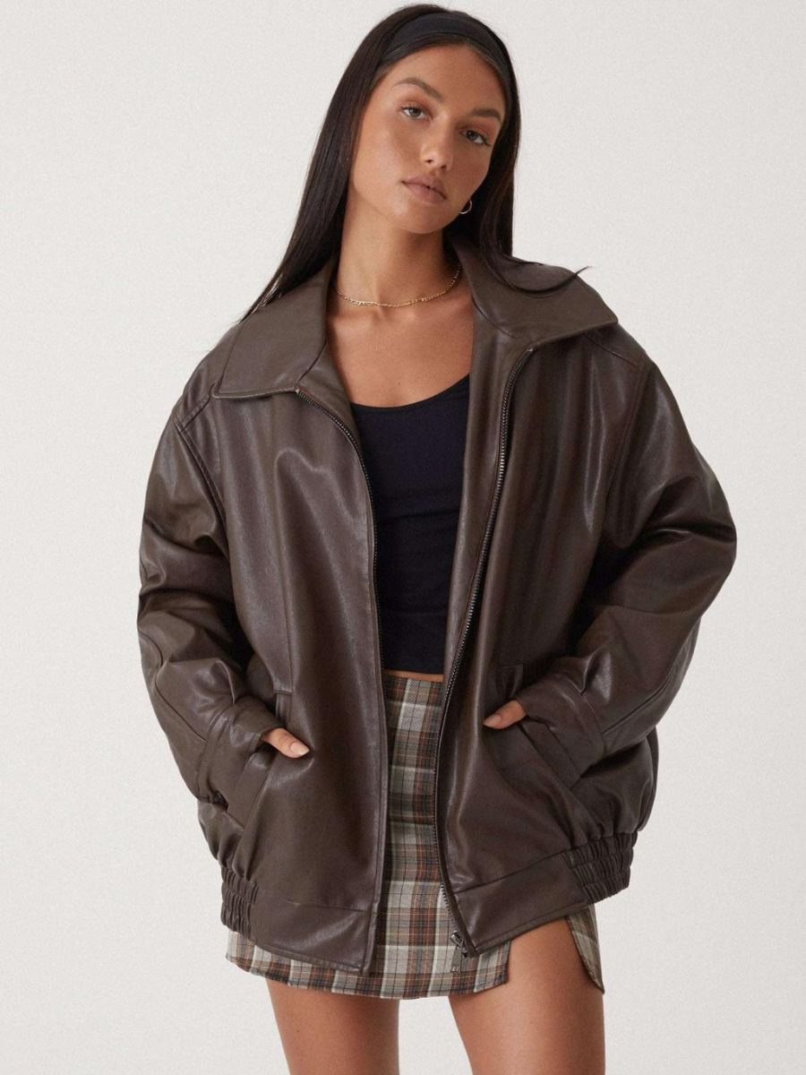 LIV Oversized Leather Autumn Jacket