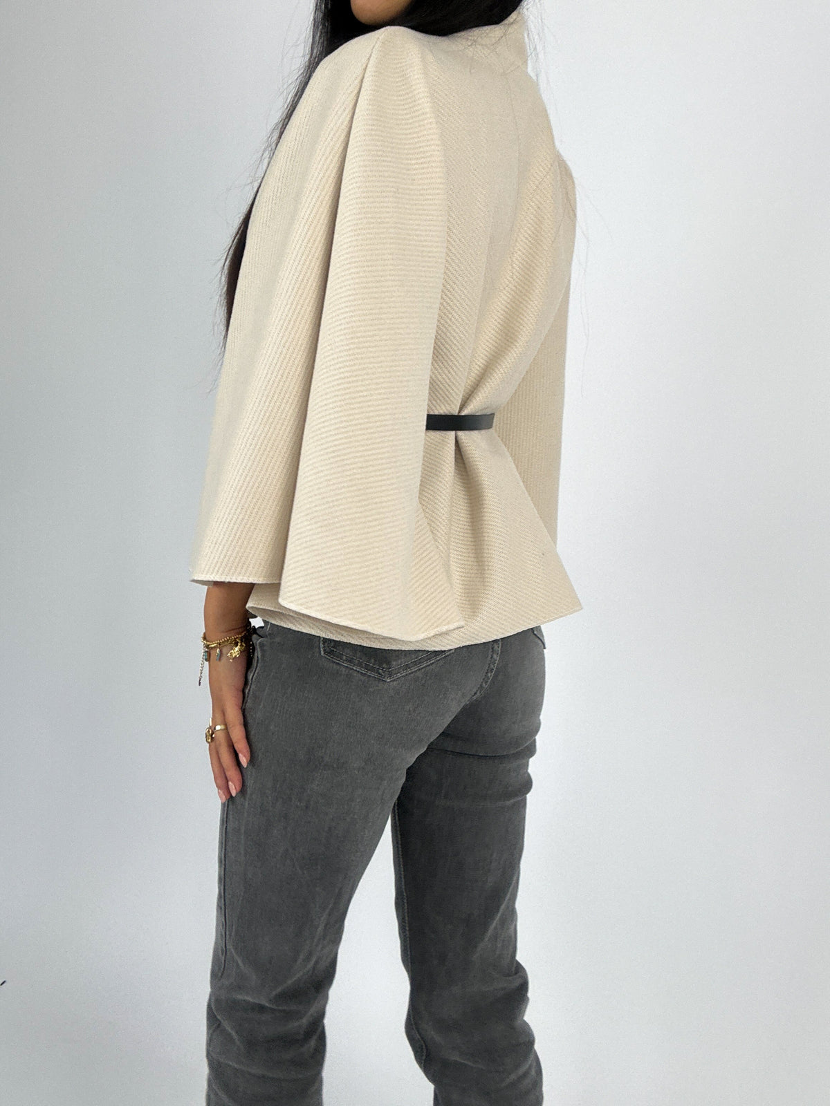 Naya | Belted Cape-Style Wool Coat