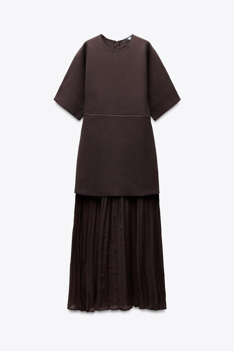 Nola | Knit & Mesh Layered Dress | Effortless Textural Contrast