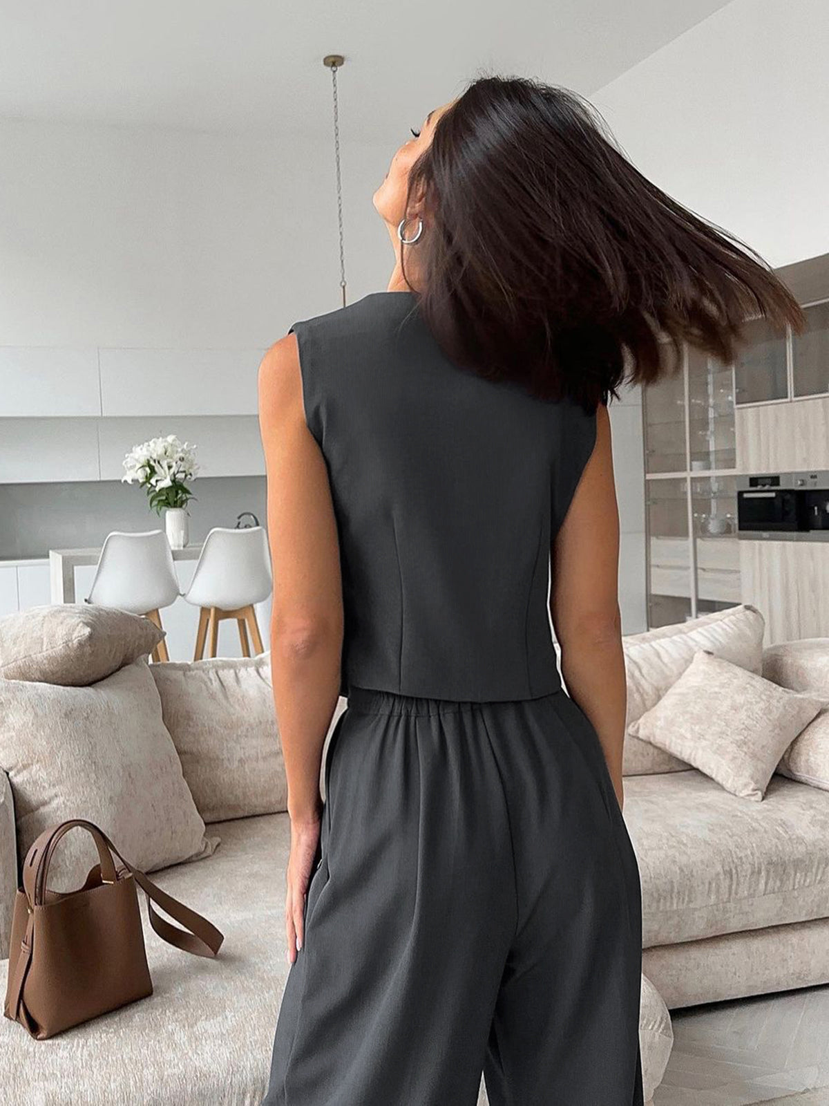 V-Neck Vest and Trousers Set