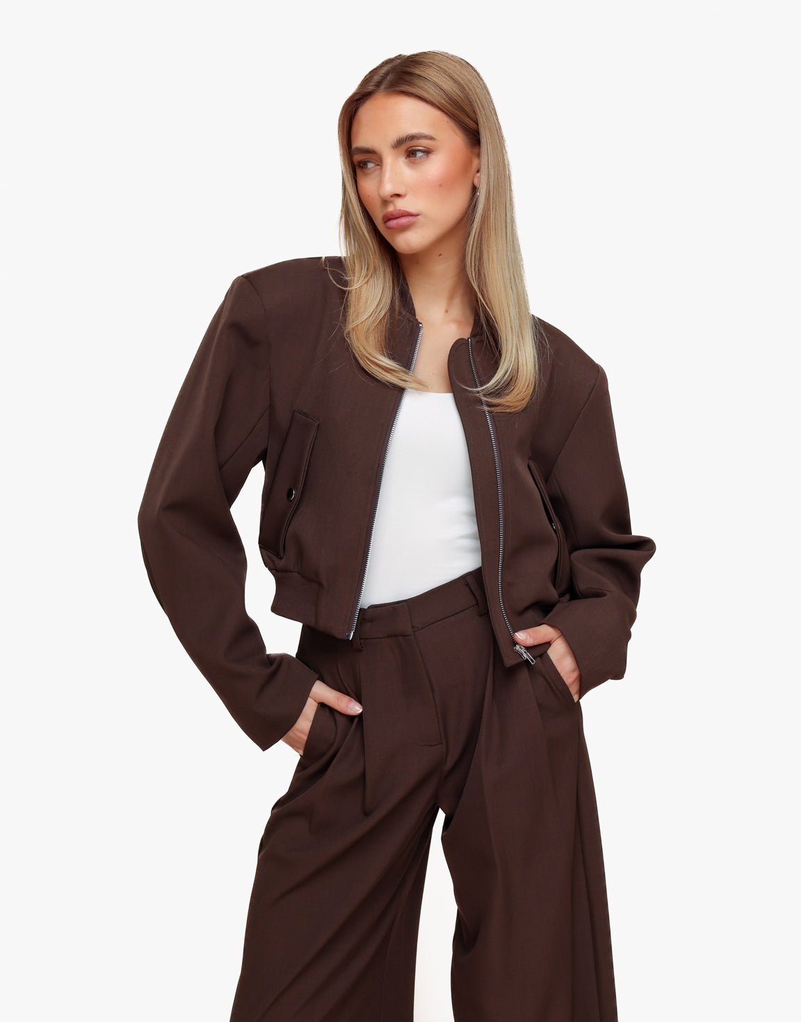 Avery | Cropped Blazer & Wide-Leg Trouser Set